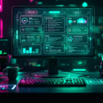 Dashboard holográfico de gestión de proyectos con OpenClaw y NocoDB - estilo Synthwave