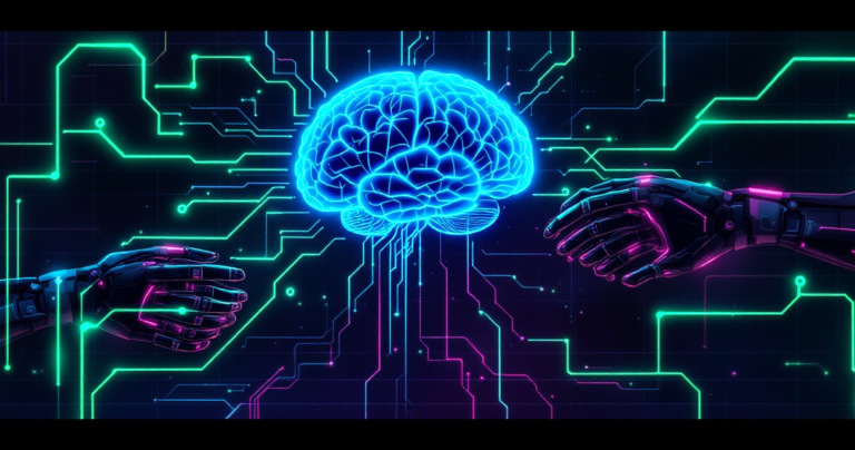 OpenClaw cerebro n8n manos - automatización IA synthwave