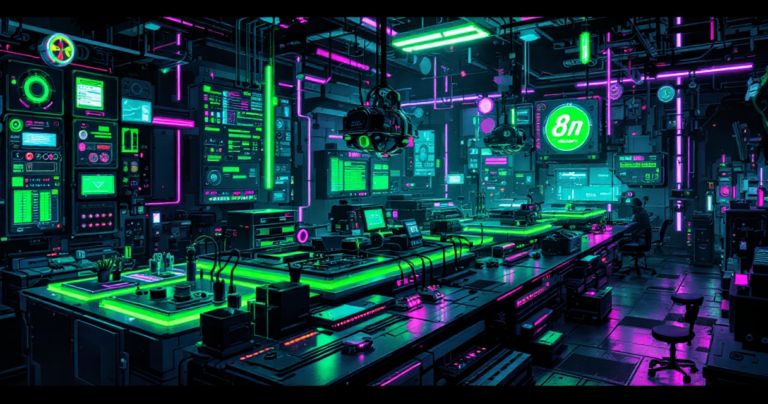 n8n workflow automation mostrando nodes conectados para distribución multi-canal