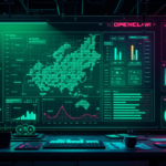 Dashboard OpenClaw mostrando optimización de costos y routing de modelos IA estilo synthwave
