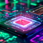 Pasarelas de pago en Latinoamérica: interfaz de pagos digital, estilo synthwave